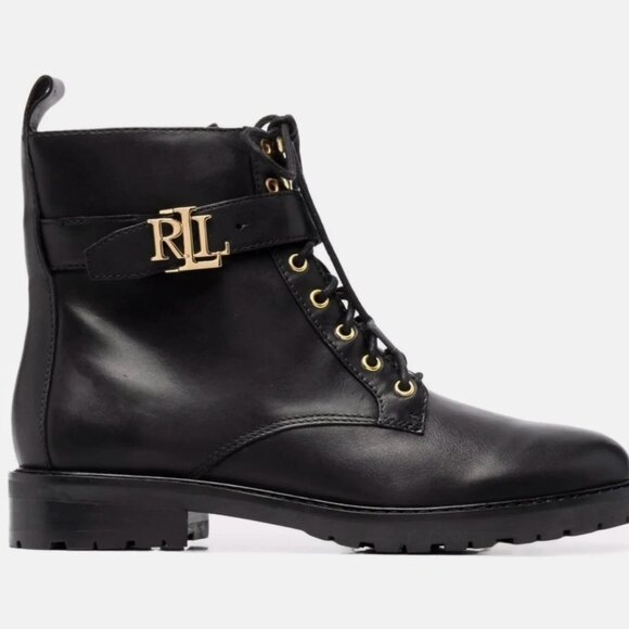 Ralph Lauren Shoes - Ralph Lauren Black Eldridge Burnished Leather Boot Size 7
